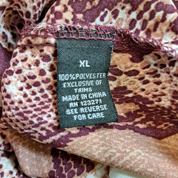 J For Justify Snake Print Button Up Top Size XL - Picture 7 of 9